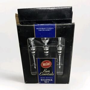 Tablecraft Bar Essentials Wine Stopper Set 3 Pack Stainless Steel